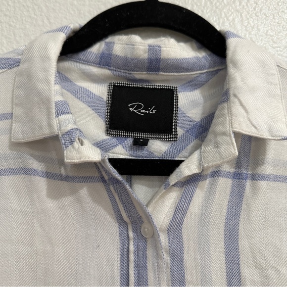 Rails Britt Short Sleeve Button Down Plaid Top Small - Picture 8 of 8